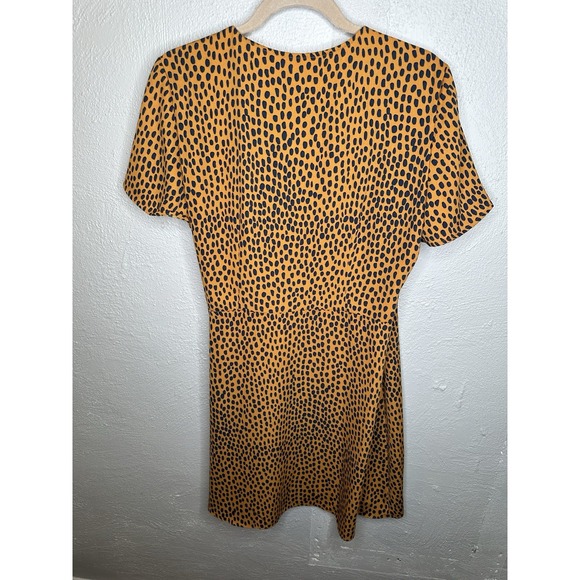 J Crew Factory Womens Drapey Twill Wrap Dress Size 12 Animal Print Nwt - Picture 2 of 8